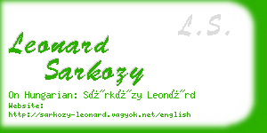leonard sarkozy business card